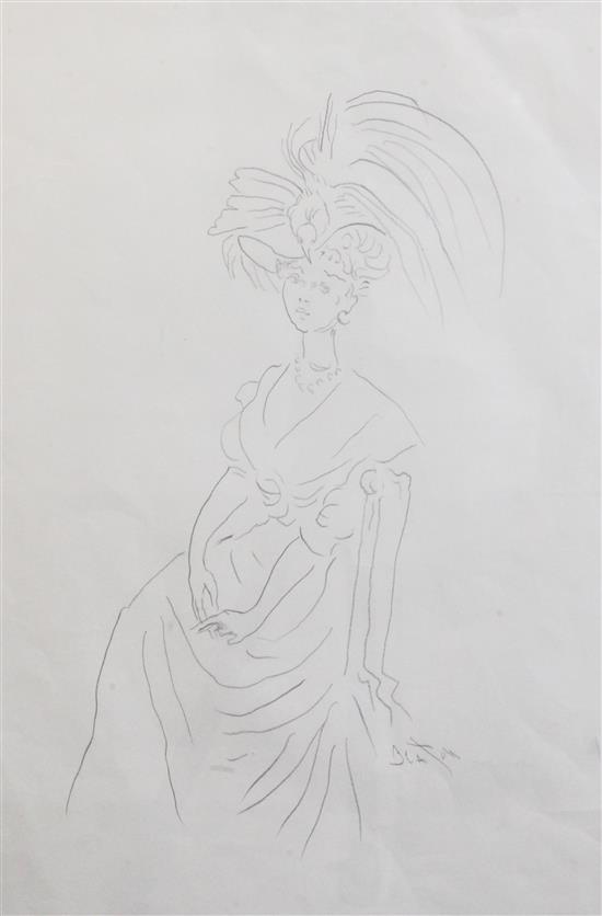 § Cecil Beaton (1904-1980) Ascot Lady 20 x 14in.